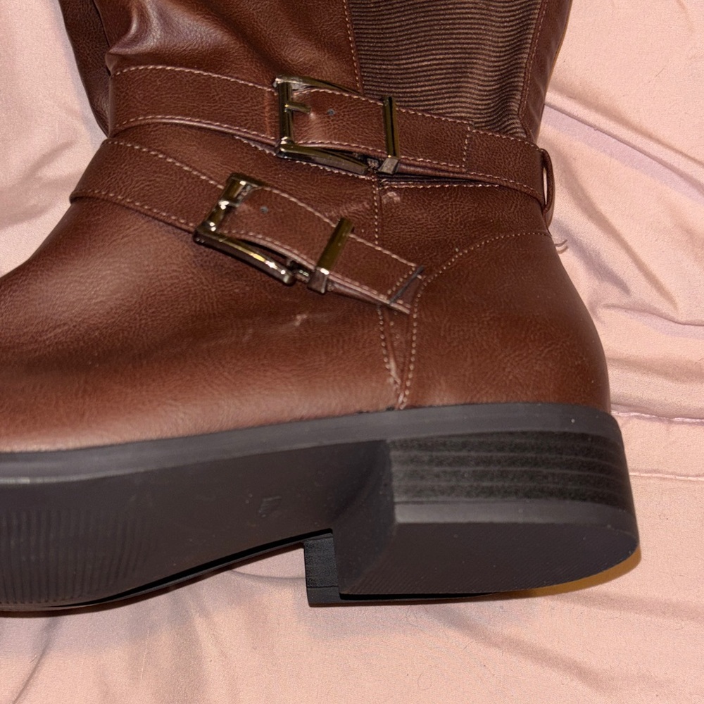 Torrid Knee Boots with Buckle Brown Size 9 Plus Size Women’s Tall NEW - Picture 2 of 14